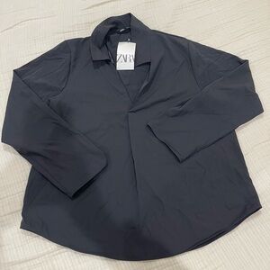 Zara Black Long Sleeve Blouse